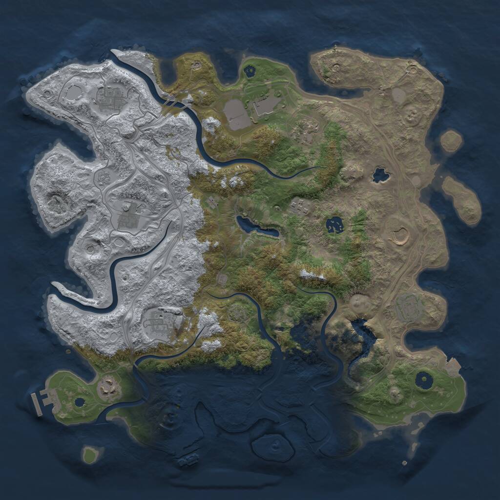 Rust Map: Procedural Map, Size: 4250, Seed: 2130990231, 16 Monuments