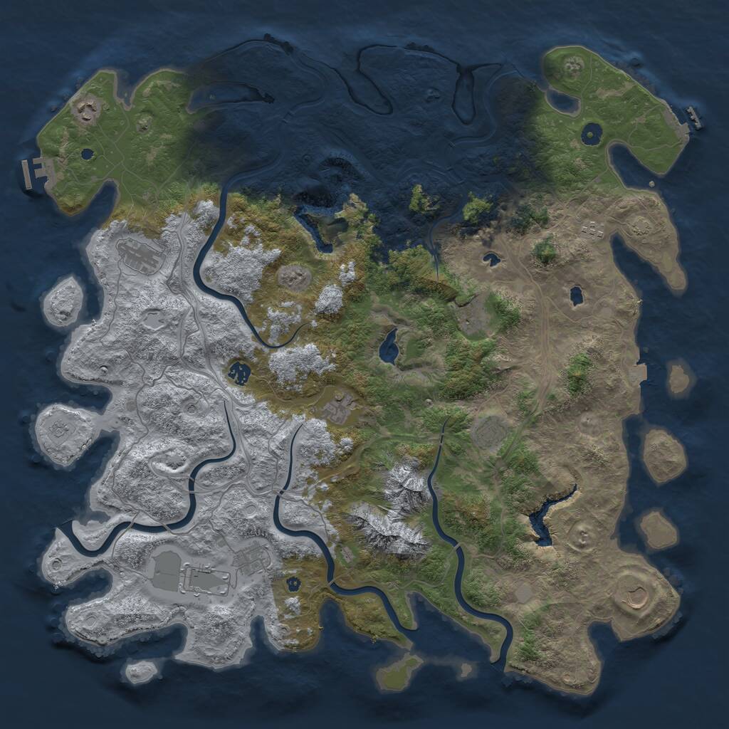 Rust Map: Procedural Map, Size: 5000, Seed: 39263226, 16 Monuments