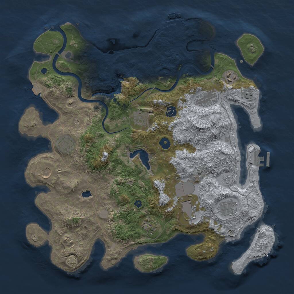 Rust Map: Procedural Map, Size: 4000, Seed: 1618831743, 16 Monuments