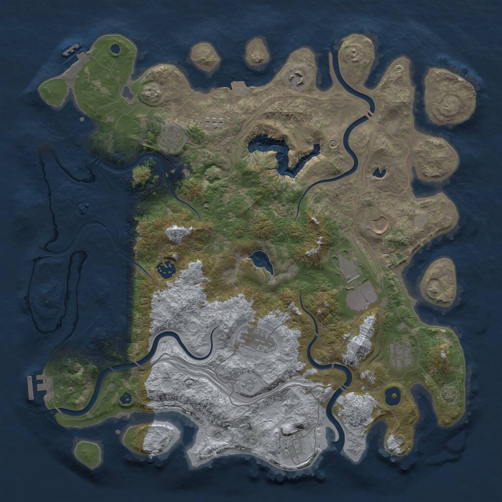 Rust Map: Procedural Map, Size: 4250, Seed: 1289664701, 15 Monuments