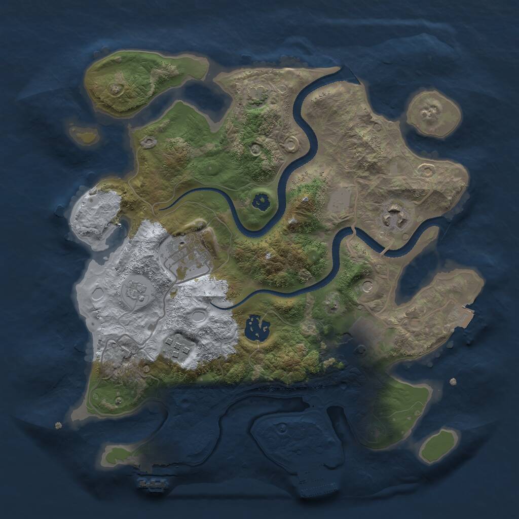 Rust Map: Procedural Map, Size: 3000, Seed: 16669, 11 Monuments