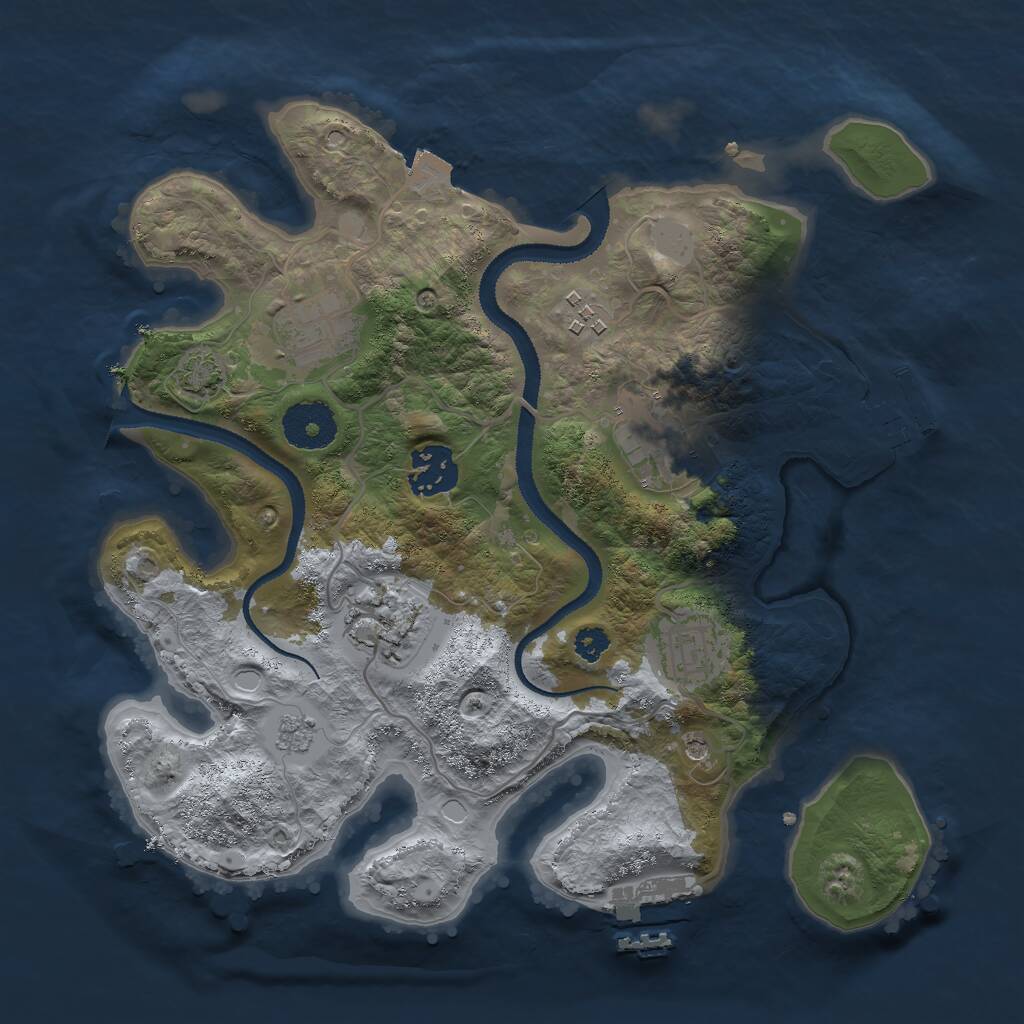 Rust Map: Procedural Map, Size: 3000, Seed: 348387342, 12 Monuments