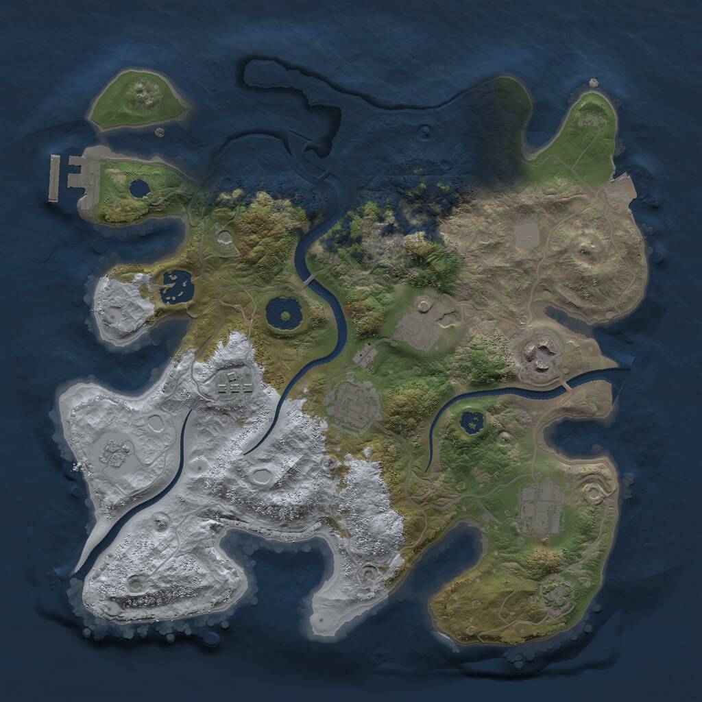 Rust Map: Procedural Map, Size: 3000, Seed: 529669214, 11 Monuments