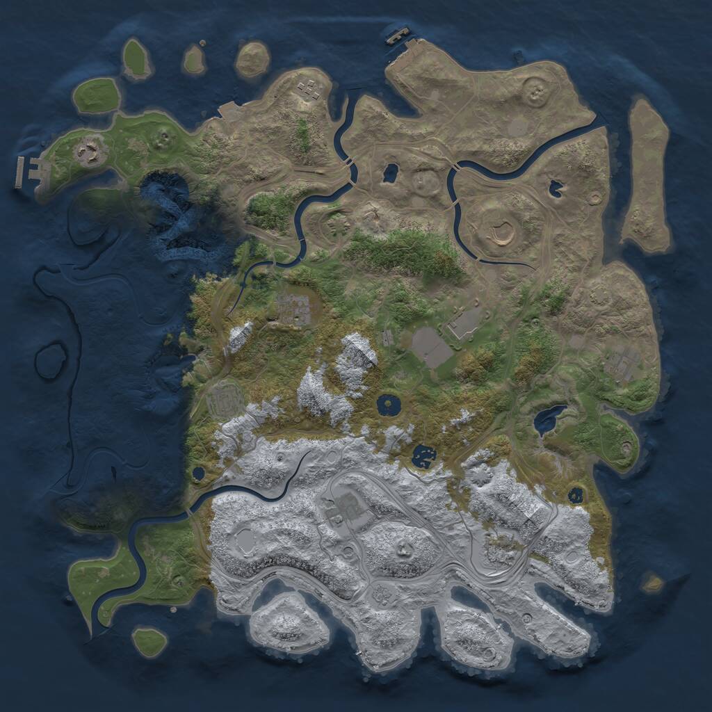 Rust Map: Procedural Map, Size: 4500, Seed: 6308587, 16 Monuments
