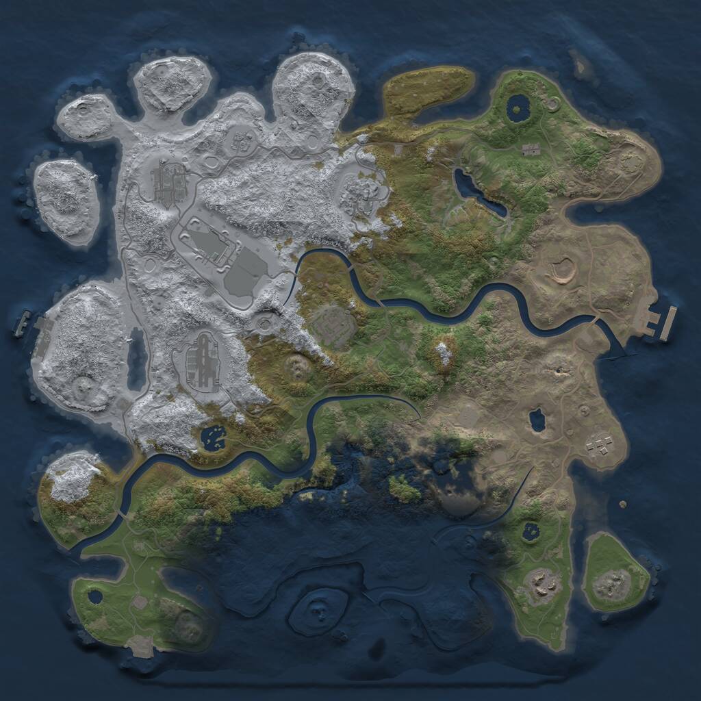 Rust Map: Procedural Map, Size: 4000, Seed: 21883406, 16 Monuments