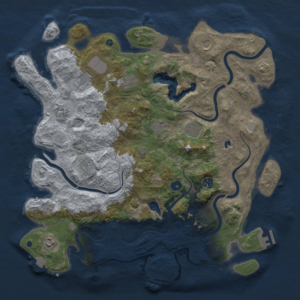 Rust Map: Procedural Map, Size: 4250, Seed: 1751033758, 16 Monuments