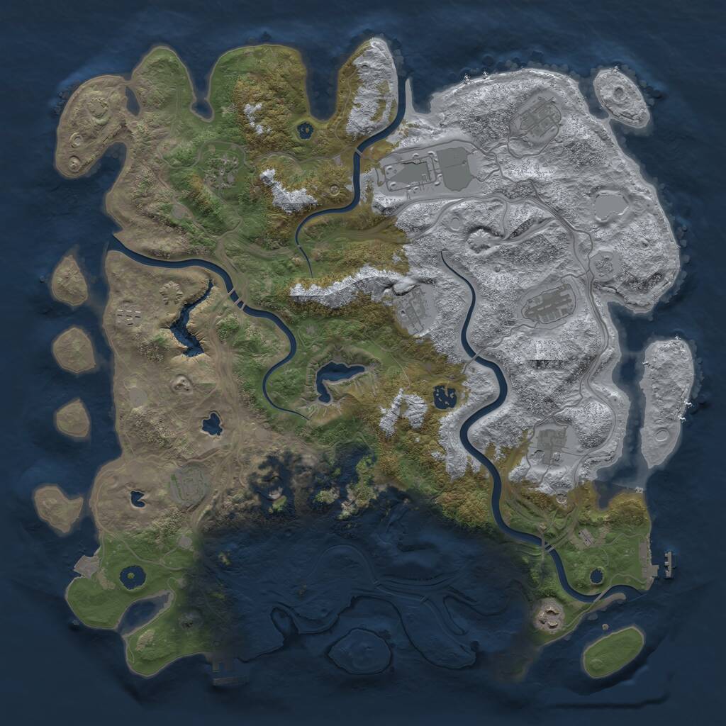 Rust Map: Procedural Map, Size: 4500, Seed: 265183, 17 Monuments