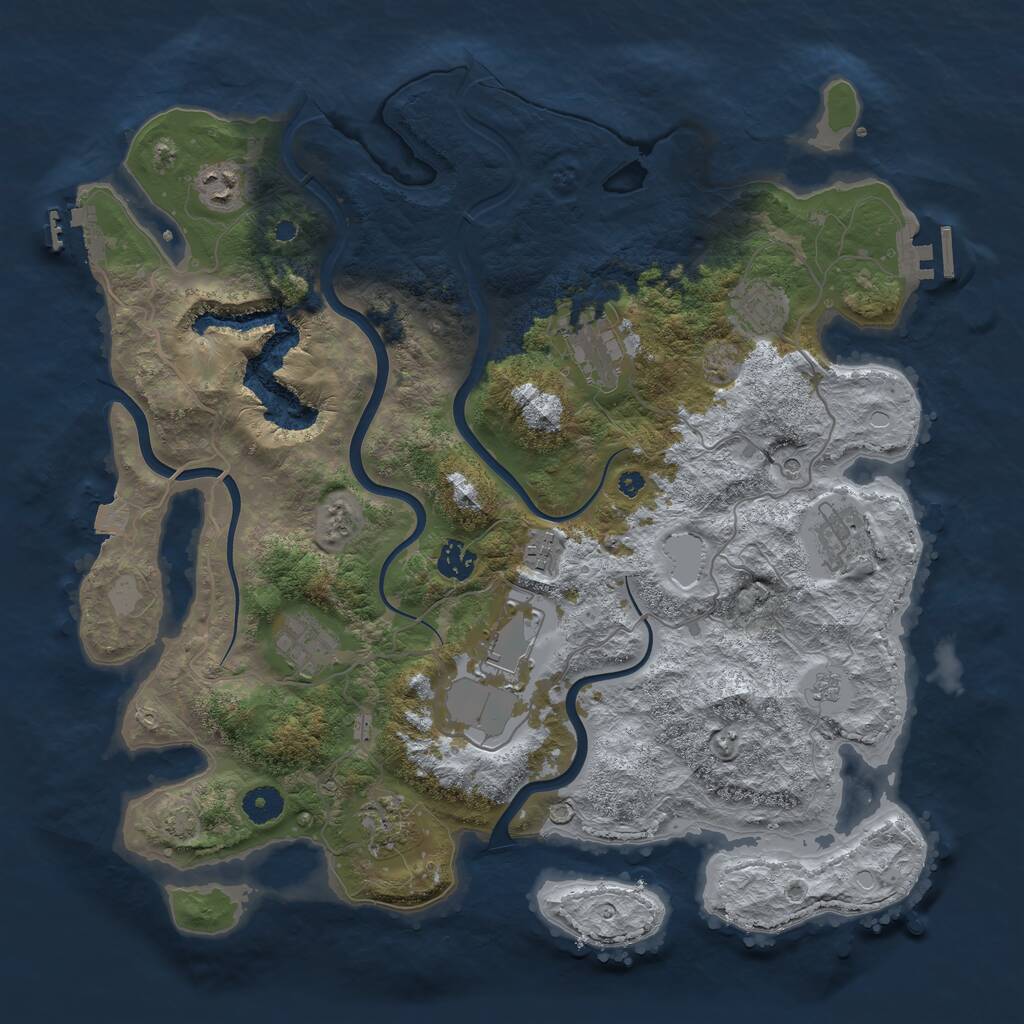 Rust Map: Procedural Map, Size: 4000, Seed: 428857093, 15 Monuments