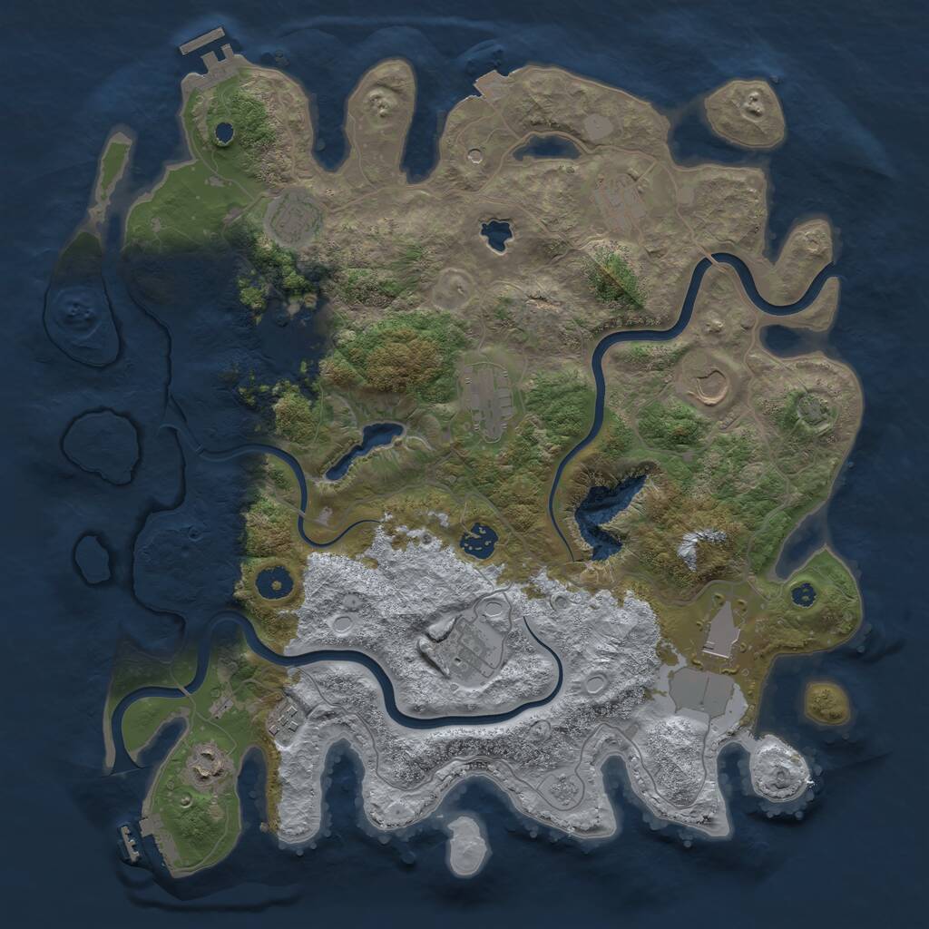 Rust Map: Procedural Map, Size: 4000, Seed: 1858272891, 16 Monuments