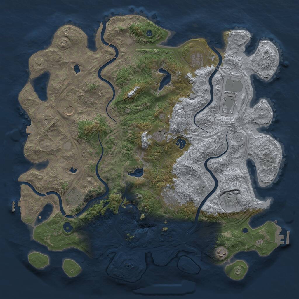 Rust Map: Procedural Map, Size: 4600, Seed: 145226070, 16 Monuments