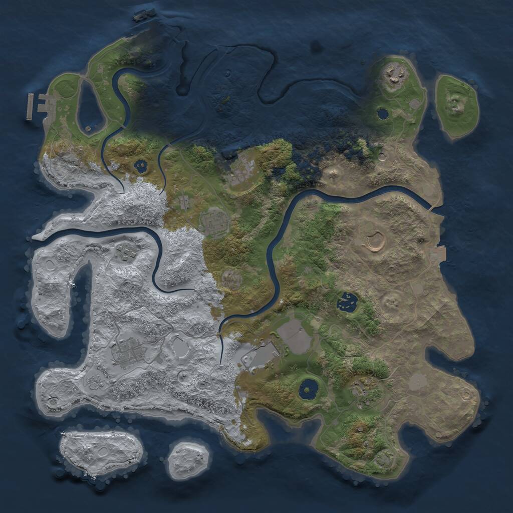 Rust Map: Procedural Map, Size: 3850, Seed: 462951, 15 Monuments