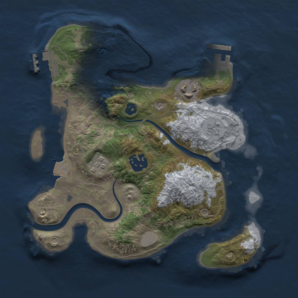 Rust Map: Procedural Map, Size: 2500, Seed: 1746005783, 8 Monuments