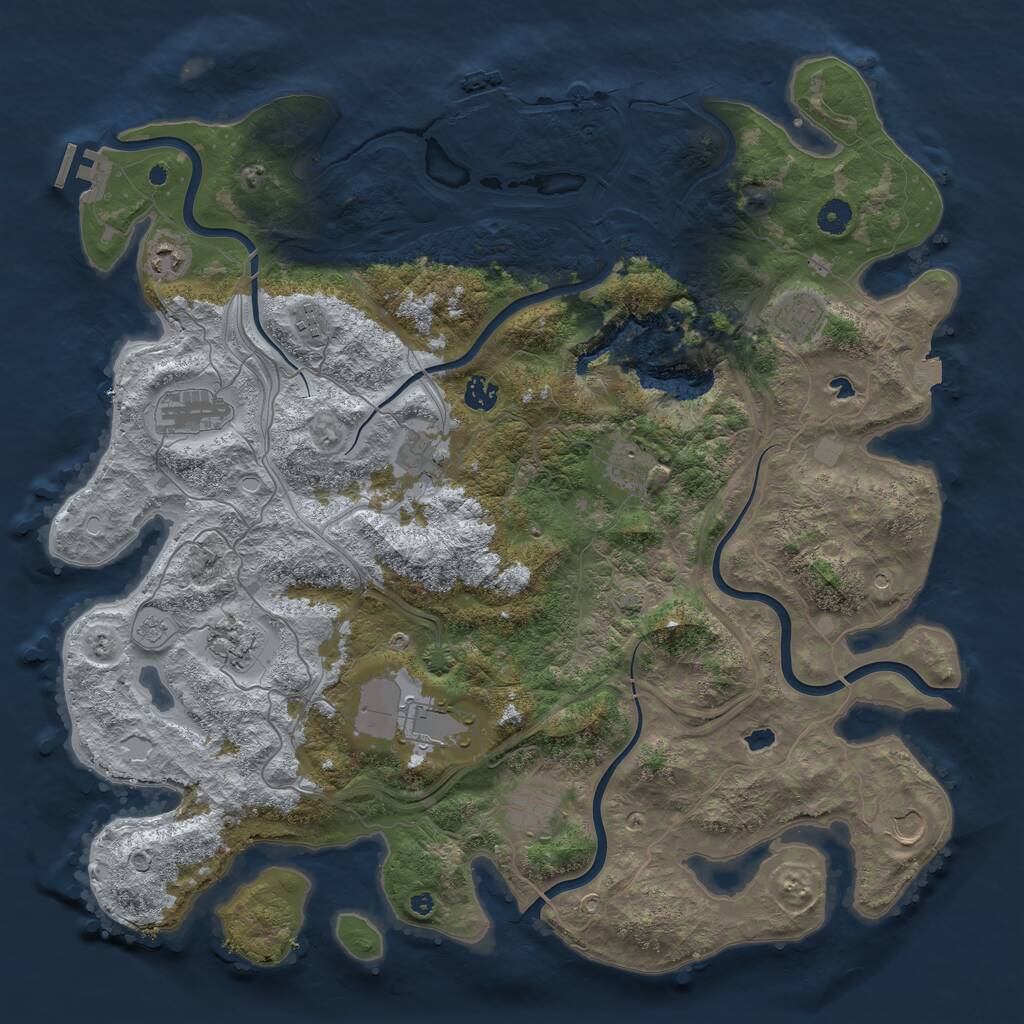 Rust Map: Procedural Map, Size: 4500, Seed: 108732713, 17 Monuments