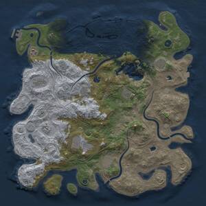 Thumbnail Rust Map: Procedural Map, Size: 4500, Seed: 108732713, 17 Monuments