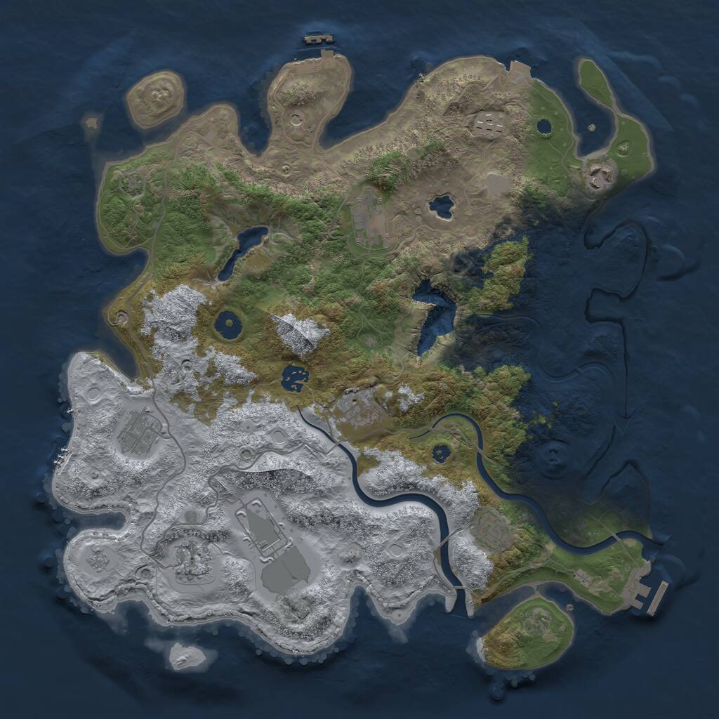 Rust Map: Procedural Map, Size: 4000, Seed: 1198149280, 15 Monuments