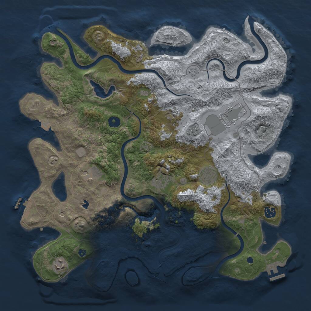 Rust Map: Procedural Map, Size: 4000, Seed: 1316534540, 14 Monuments