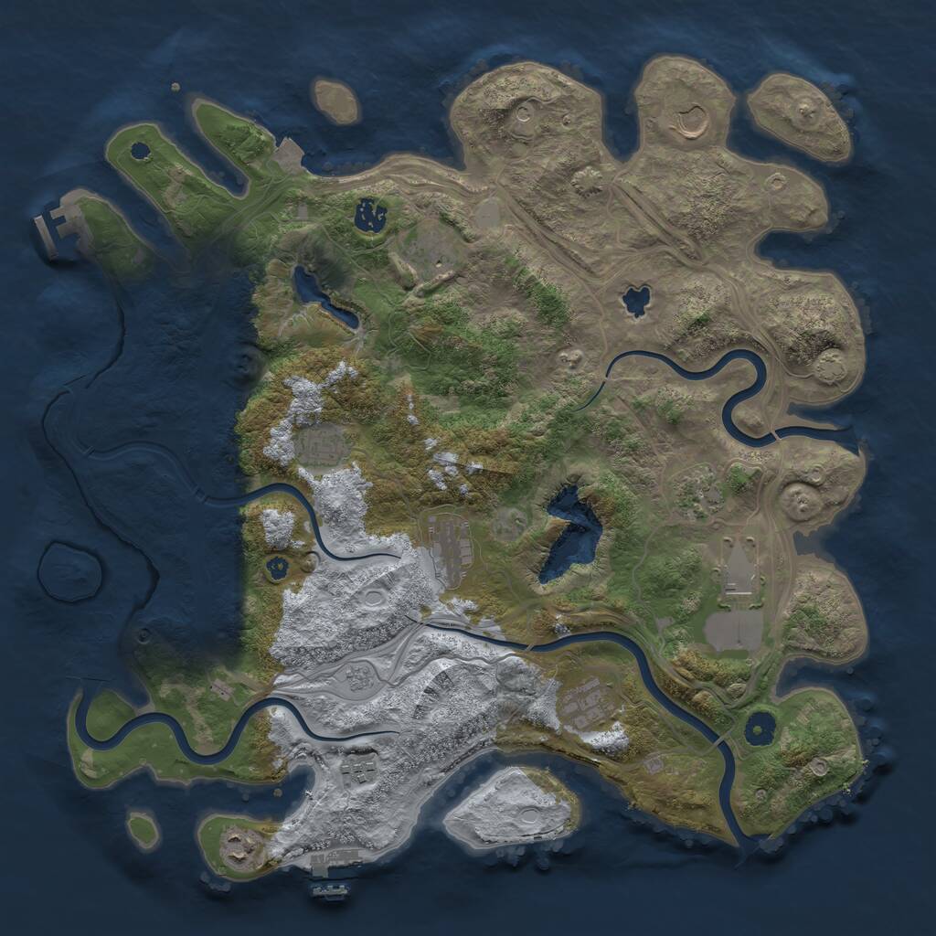 Rust Map: Procedural Map, Size: 4250, Seed: 101042635, 16 Monuments