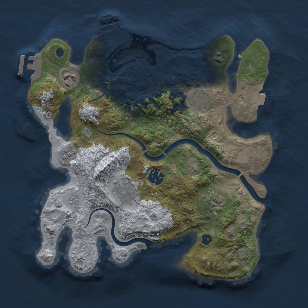 Rust Map: Procedural Map, Size: 3000, Seed: 329046813, 12 Monuments