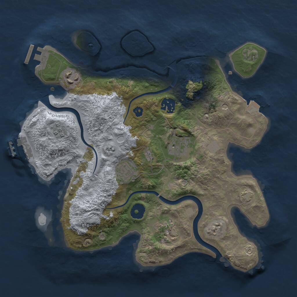 Rust Map: Procedural Map, Size: 3000, Seed: 156267974, 11 Monuments