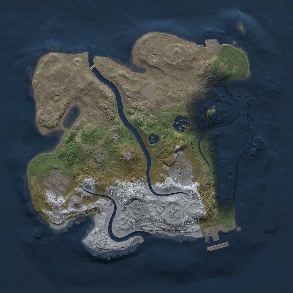 Rust Map: Procedural Map, Size: 2750, Seed: 7183, 10 Monuments