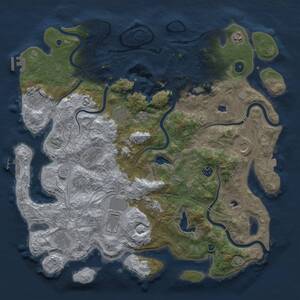 Thumbnail Rust Map: Procedural Map, Size: 4500, Seed: 2105327086, 17 Monuments