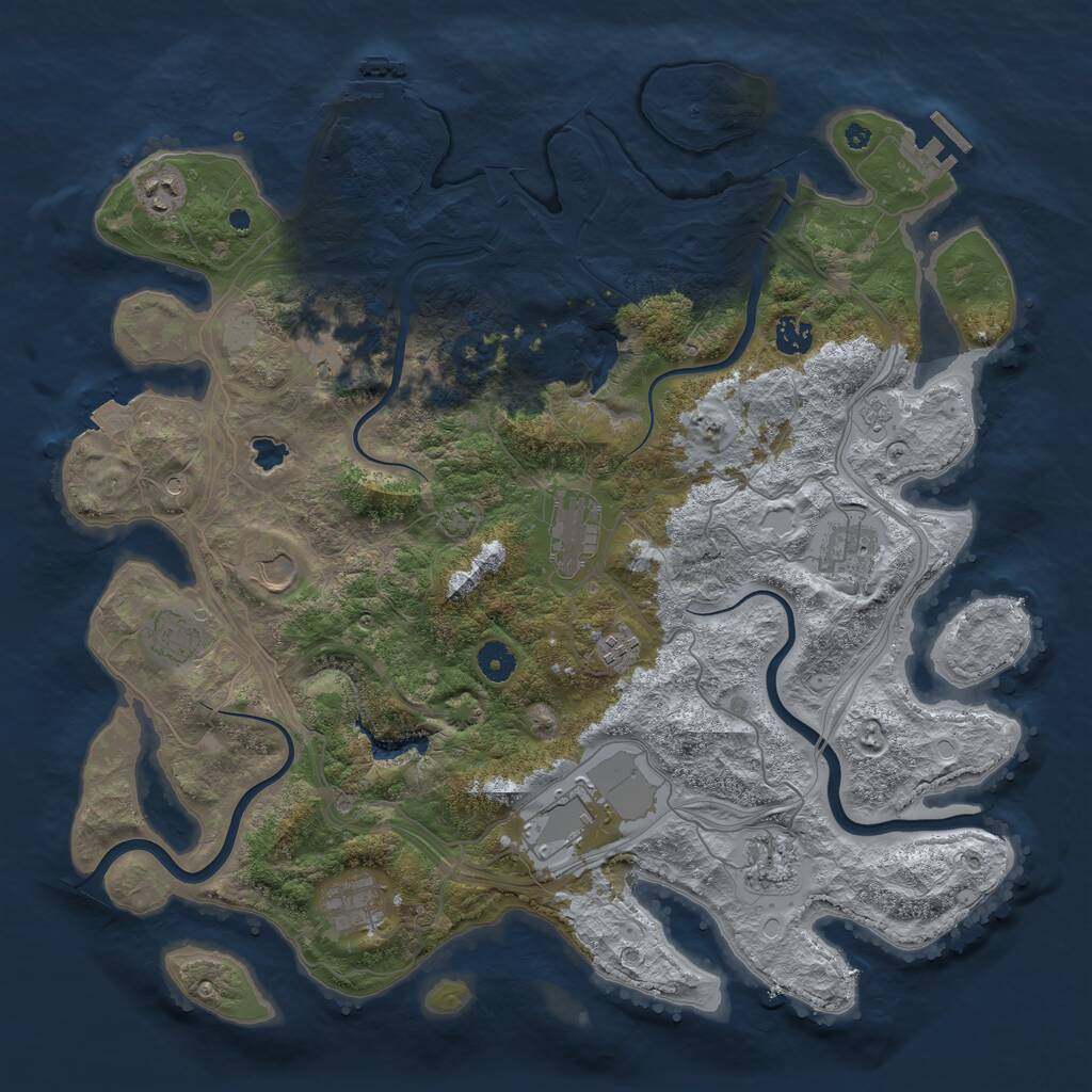 Rust Map: Procedural Map, Size: 4250, Seed: 1358339627, 17 Monuments