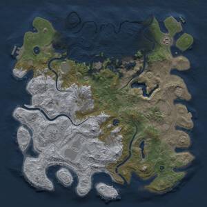 Thumbnail Rust Map: Procedural Map, Size: 4500, Seed: 356778432, 16 Monuments