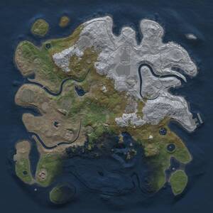 Thumbnail Rust Map: Procedural Map, Size: 4050, Seed: 259116633, 14 Monuments