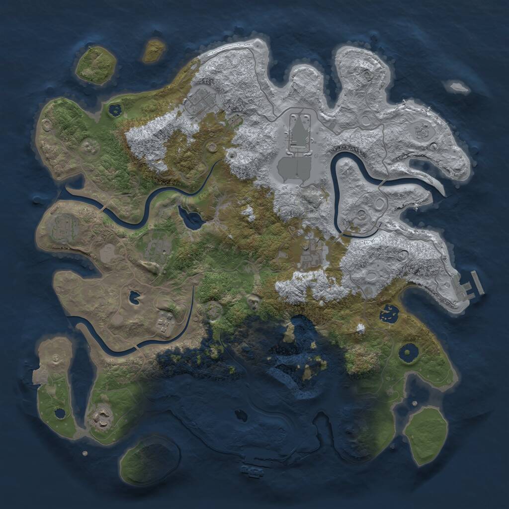Rust Map: Procedural Map, Size: 4050, Seed: 259116633, 14 Monuments