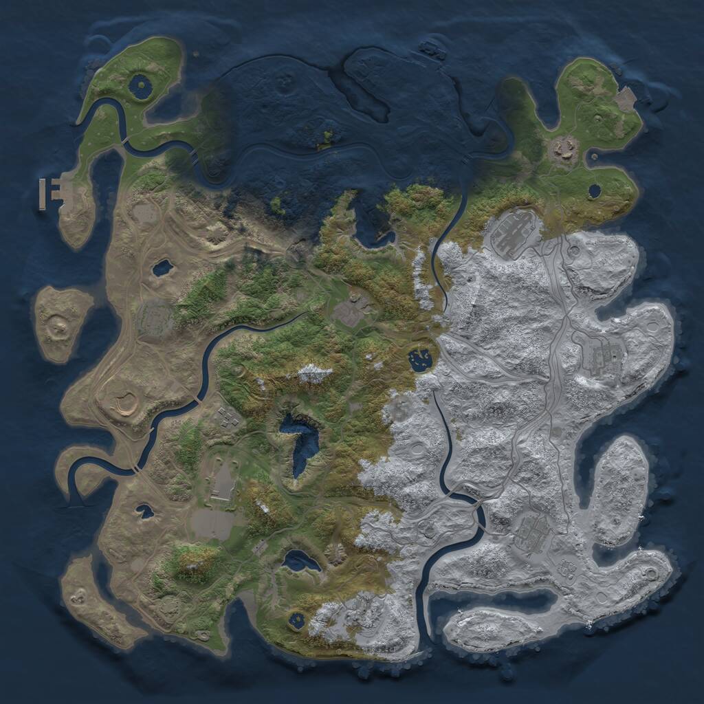 Rust Map: Procedural Map, Size: 4500, Seed: 2086153047, 17 Monuments