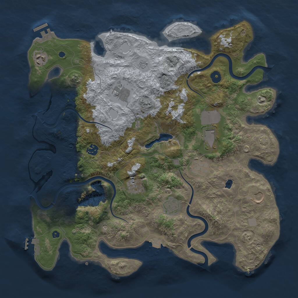 Rust Map: Procedural Map, Size: 4000, Seed: 1087720752, 15 Monuments