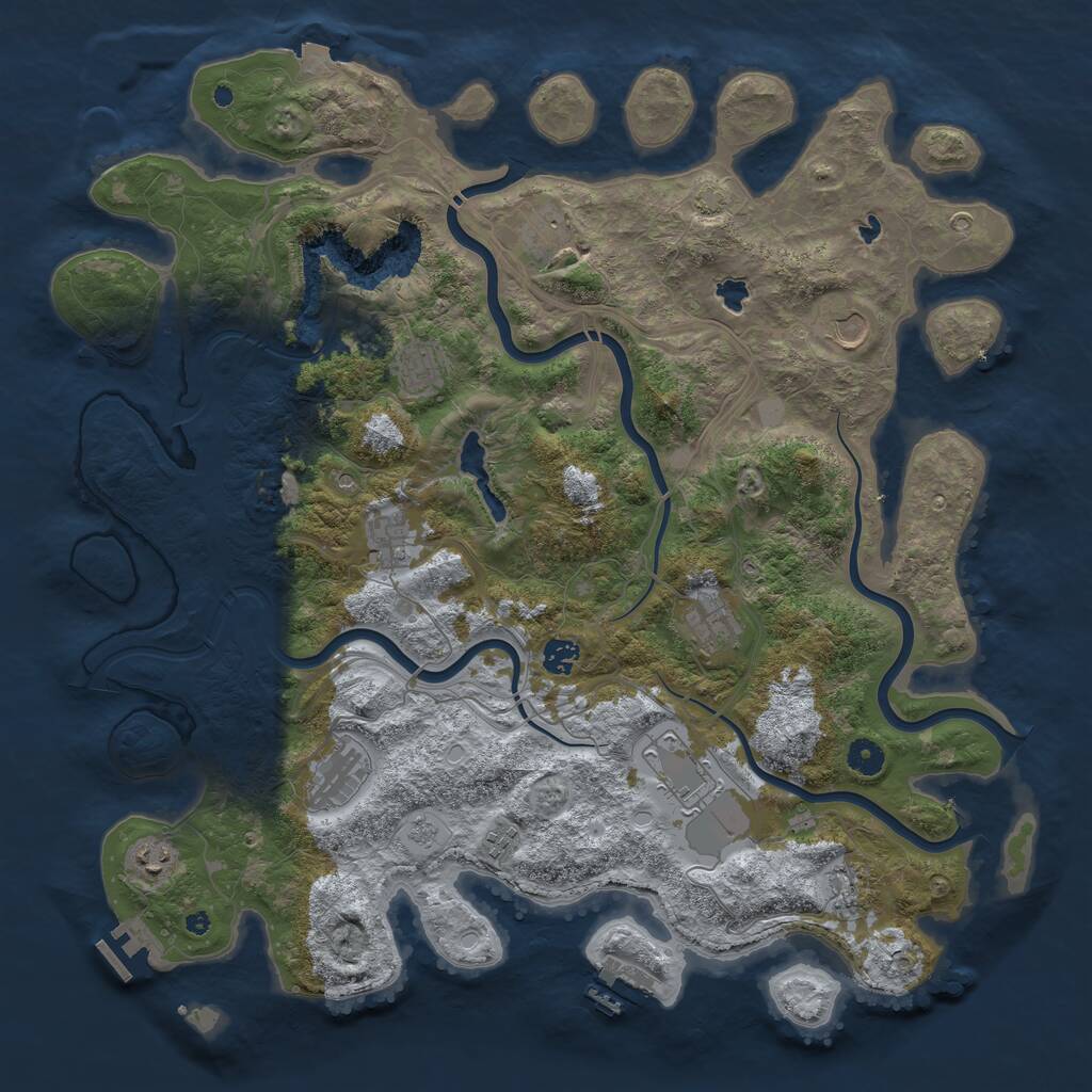 Rust Map: Procedural Map, Size: 4500, Seed: 938350222, 17 Monuments