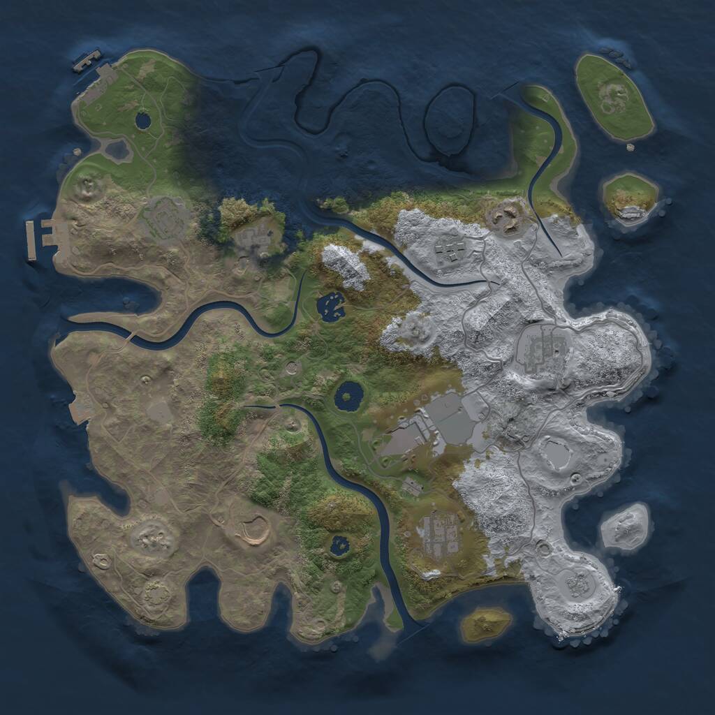 Rust Map: Procedural Map, Size: 3650, Seed: 51738432, 15 Monuments
