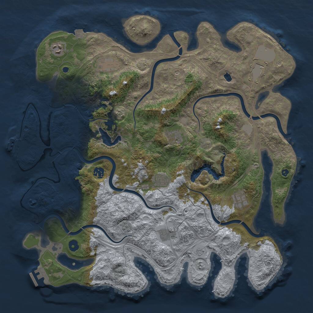 Rust Map: Procedural Map, Size: 4300, Seed: 422841103, 15 Monuments