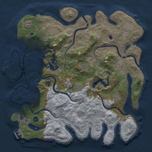 Thumbnail Rust Map: Procedural Map, Size: 4300, Seed: 422841103, 17 Monuments