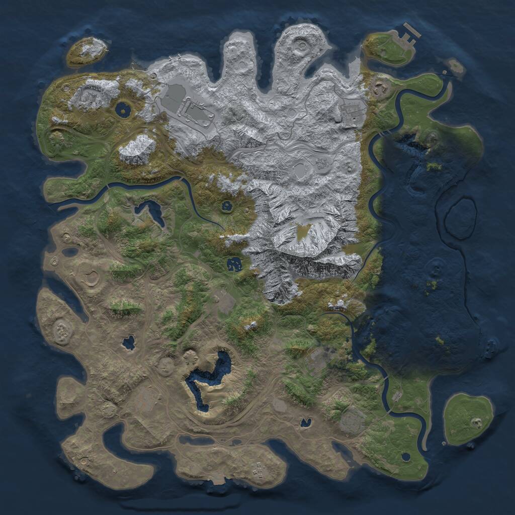 Rust Map: Procedural Map, Size: 5000, Seed: 563611019, 17 Monuments