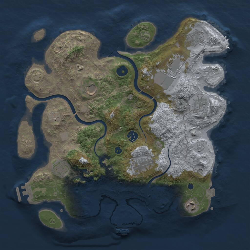 Rust Map: Procedural Map, Size: 3500, Seed: 753517853, 15 Monuments
