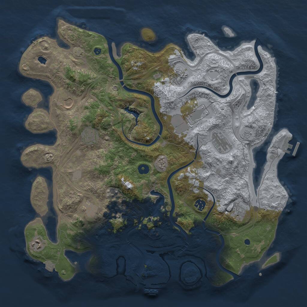 Rust Map: Procedural Map, Size: 4250, Seed: 1689113858, 16 Monuments
