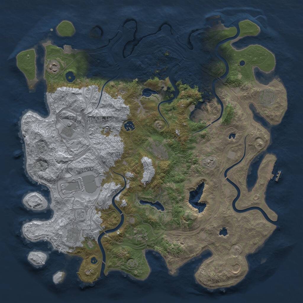 Rust Map: Procedural Map, Size: 4510, Seed: 1235534442, 17 Monuments