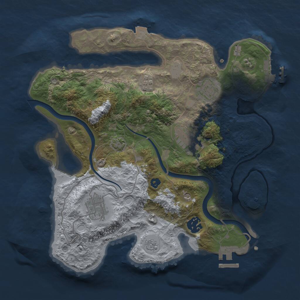 Rust Map: Procedural Map, Size: 3000, Seed: 97362, 11 Monuments