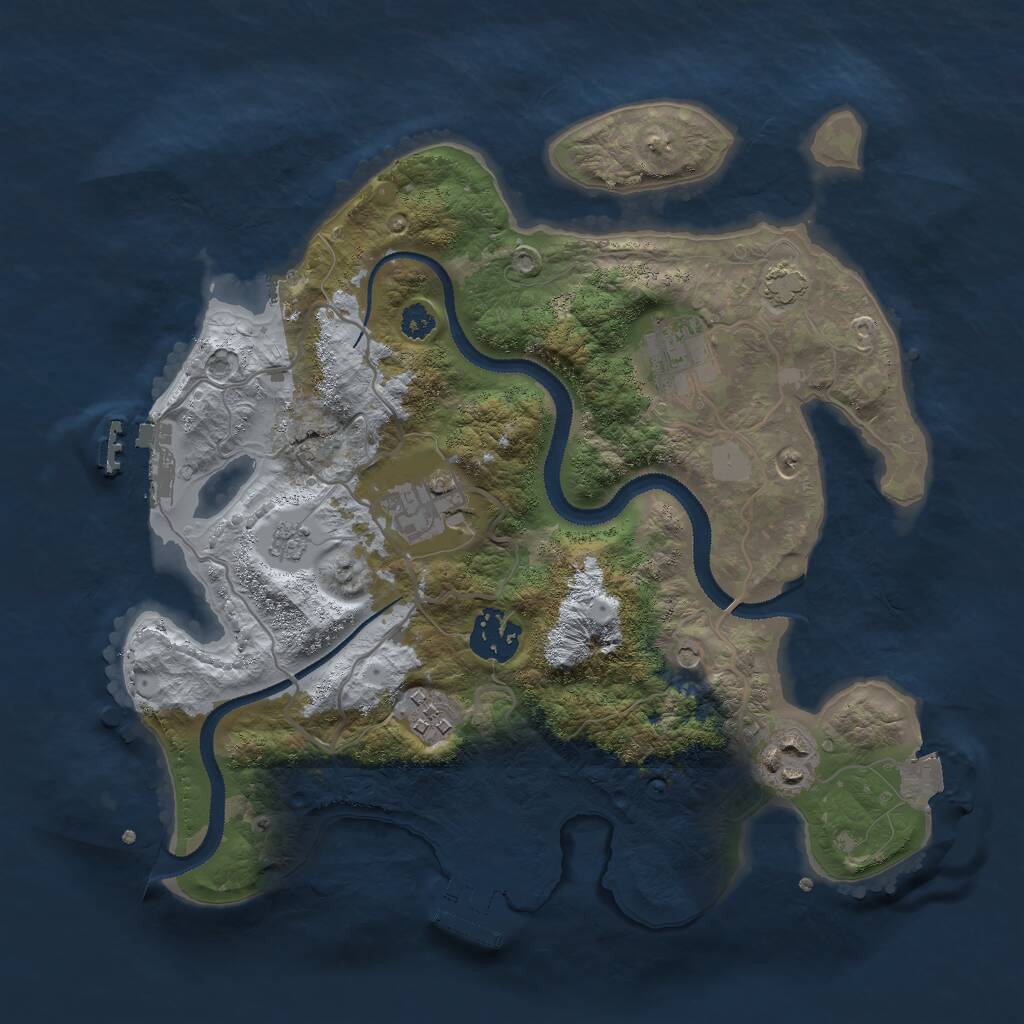 Rust Map: Procedural Map, Size: 3000, Seed: 117145, 11 Monuments