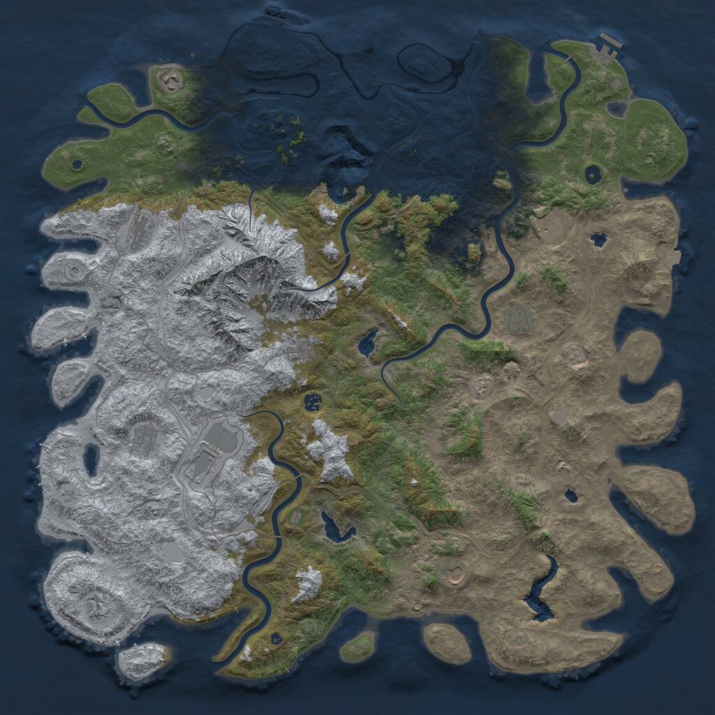 Rust Map: Procedural Map, Size: 6000, Seed: 1448673568, 17 Monuments