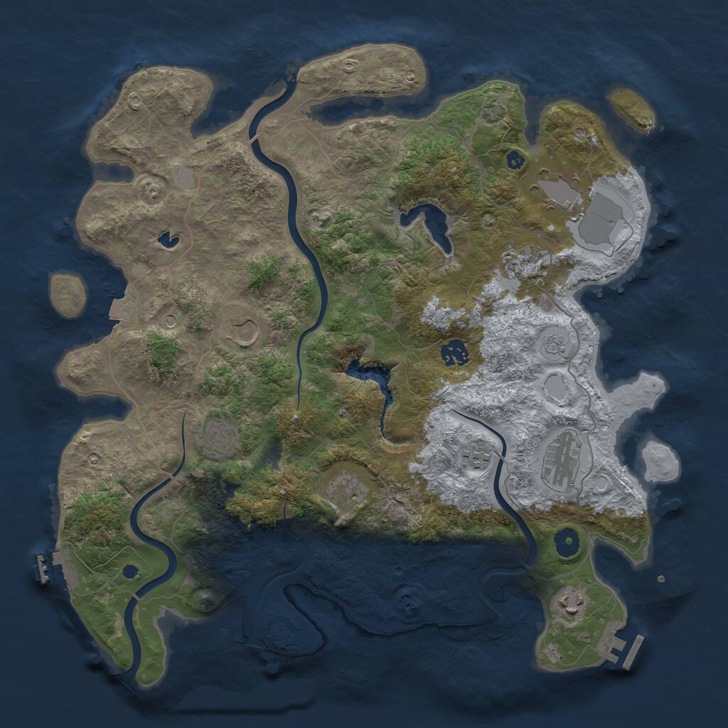 Rust Map: Procedural Map, Size: 4000, Seed: 142534215, 15 Monuments