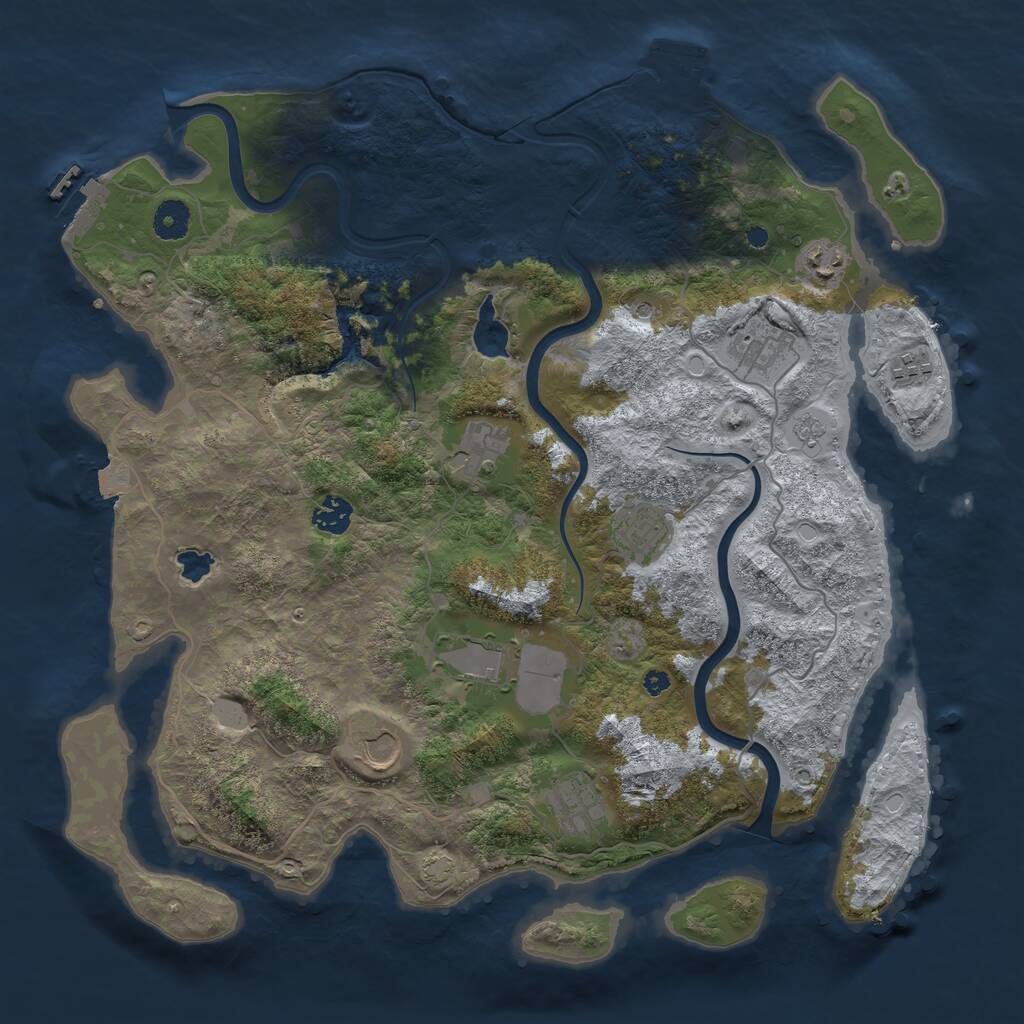 Rust Map: Procedural Map, Size: 4000, Seed: 1578946321, 15 Monuments