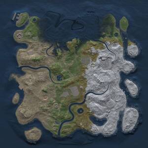 Thumbnail Rust Map: Procedural Map, Size: 3800, Seed: 893, 16 Monuments