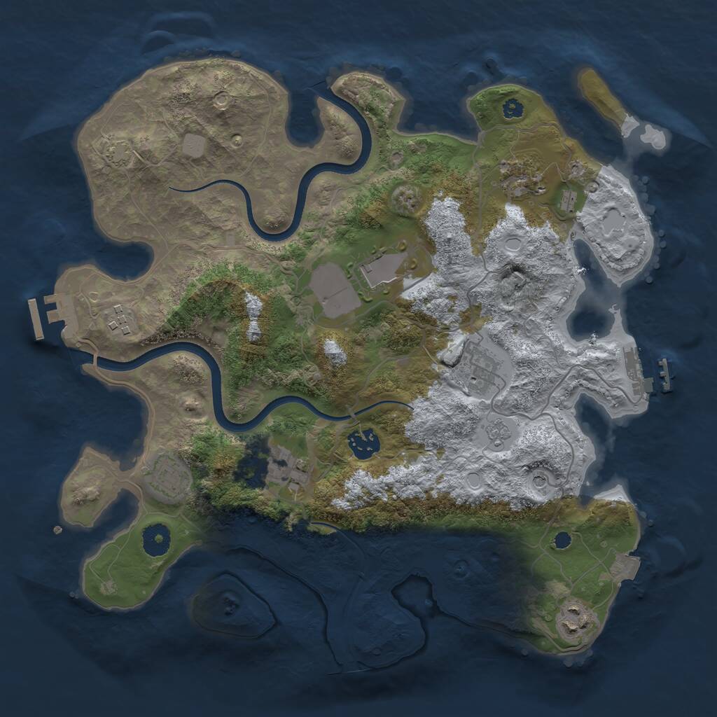 Rust Map: Procedural Map, Size: 3500, Seed: 211711017, 14 Monuments