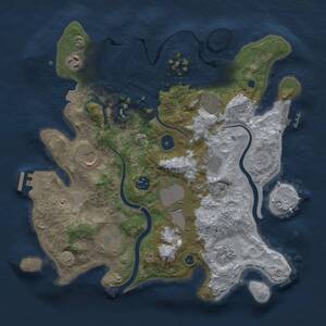Thumbnail Rust Map: Procedural Map, Size: 3500, Seed: 2099314579, 15 Monuments