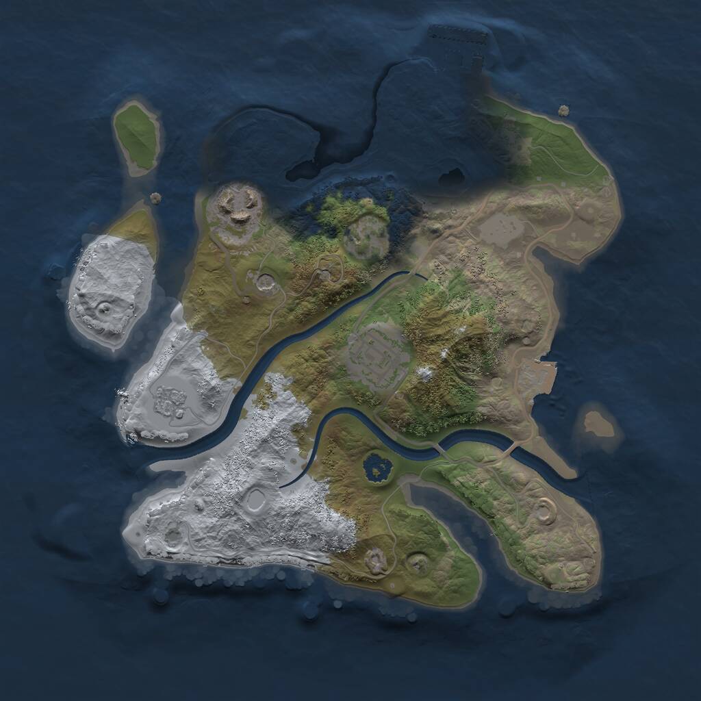 Rust Map: Procedural Map, Size: 2500, Seed: 27353363, 6 Monuments