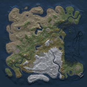 Thumbnail Rust Map: Procedural Map, Size: 4500, Seed: 848041665, 16 Monuments