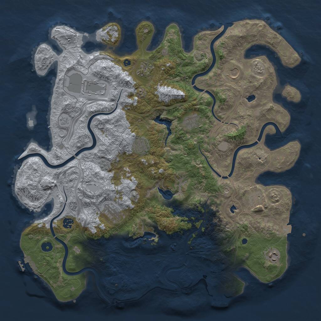 Rust Map: Procedural Map, Size: 4500, Seed: 1752808034, 16 Monuments
